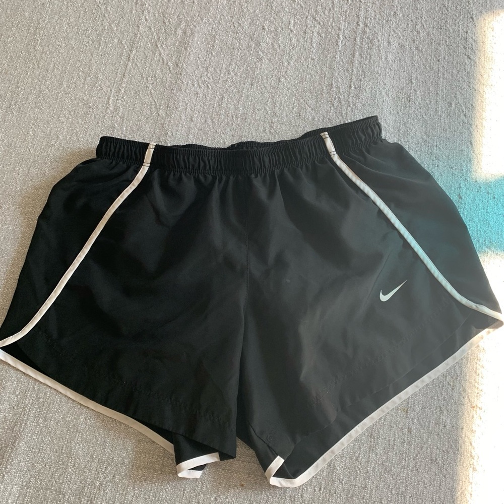 Nike, black and white athletic shorts, size L